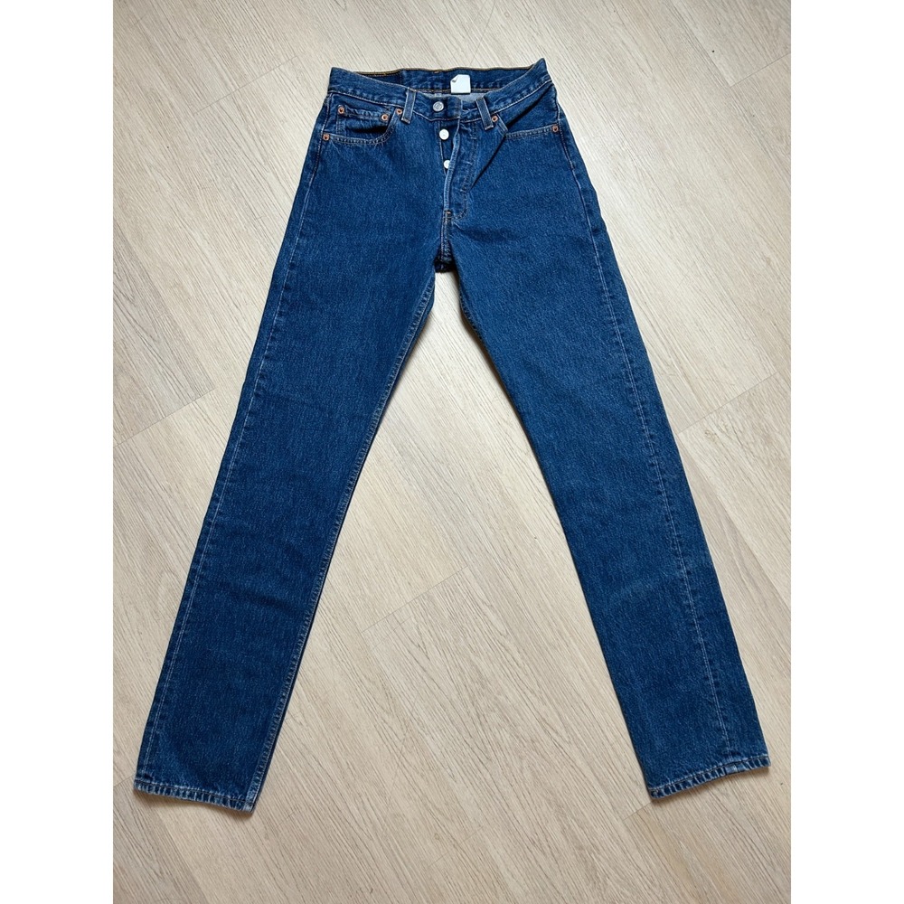 Levi's 501 Original Women's Jeans 27x34 Blue Straight Leg High Rise Button Fly